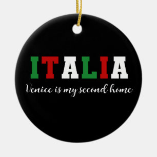 Custom Italia Italy Trip Souvenir Christmas Gift Ceramic Ornament