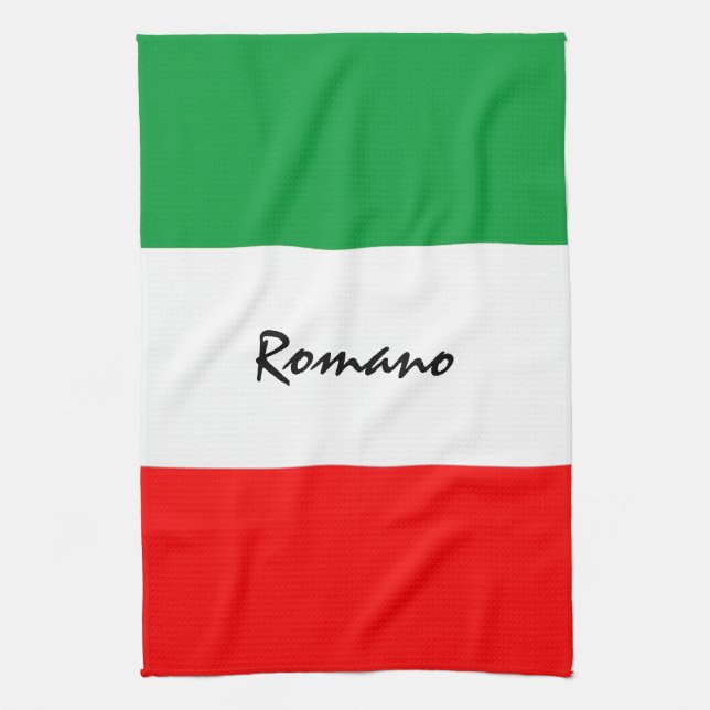 Custom Italian-American Flag Kitchen Towel (Vertical)