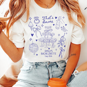 Custom Italian Bachelorette Thats Amore Blue Tri-Blend Shirt
