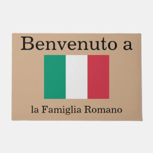 Custom Italian Flag la Famiglia Family Name Doormat