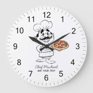 Custom Italian Pizzeria Pizza Kitchen / Restaurant Large Clock