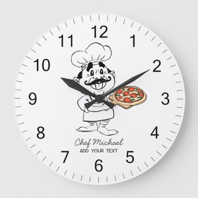 Custom Italian Pizzeria Pizza Kitchen / Restaurant Large Clock (Front)