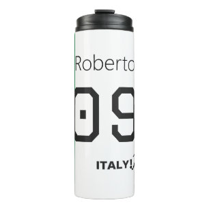 Custom Italy Soccer Fan Jersey Style National  Thermal Tumbler