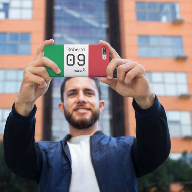 Custom Italy Soccer National Flag Colours Athlete  iPhone Case (Creator Uploaded)