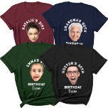 Custom It's My Birthday Face Name and Age Funny T-Shirt<br><div class="desc">Introducing the ultimate way to celebrate in style – our Custom It's My Birthday Face Name and Age Funny T-Shirt! Transform any birthday bash into an uproarious affair with this personalised masterpiece. Crafted for those who never take themselves too seriously, this tee is a hilarious addition to any birthday ensemble....</div>
