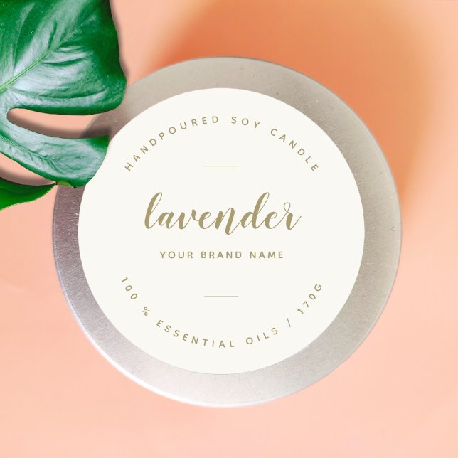 Custom ivory packaging candle product label (Creator Uploaded)