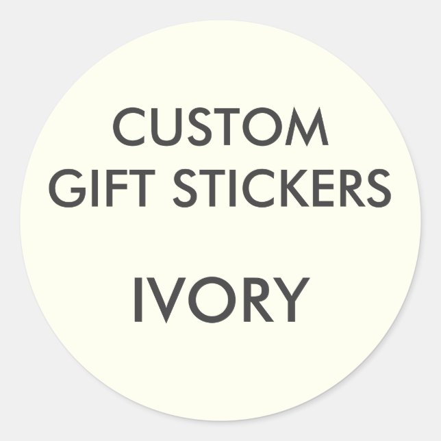 Custom IVORY ROUND Large Gift Stickers Template (Front)