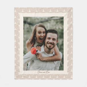 Custom Ivory Taupe Arch Mid Century Modern Photo Fleece Blanket
