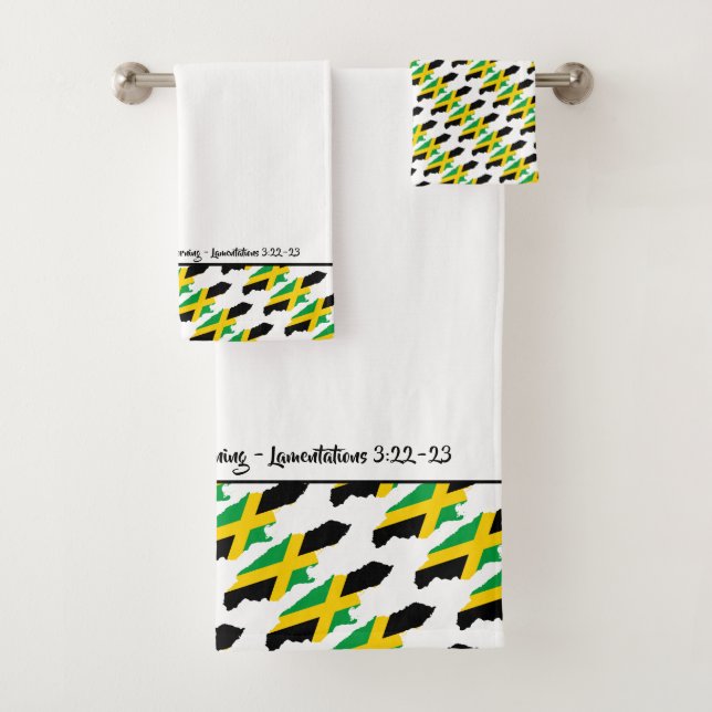 Custom JAMAICA FLAG Christian Bath Towel Set (Insitu)
