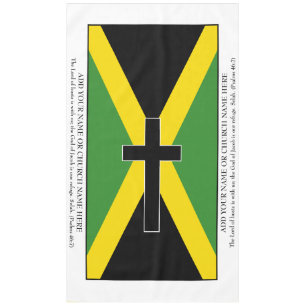 Custom Jamaica Flag with Black Cross Pall Tablecloth