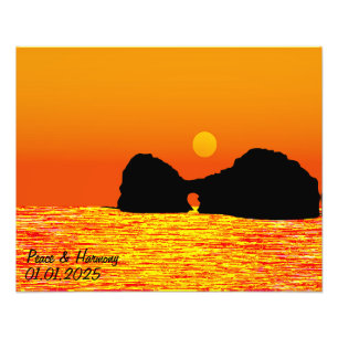 Custom Japan Landscape Travel Aesthetic Orange  Photo Print