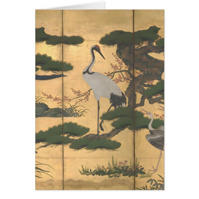 Custom Japanese Birds Flowers Four Seasons Card (Front)