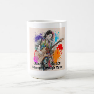 Custom Japanese Woman Guitarist Art Inspirational Coffee Mug