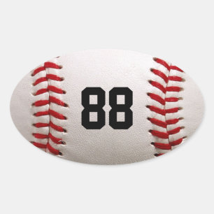 Custom Jersey Number Baseball Player Design Oval Sticker