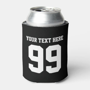 Custom jersey number can coolers beer holder