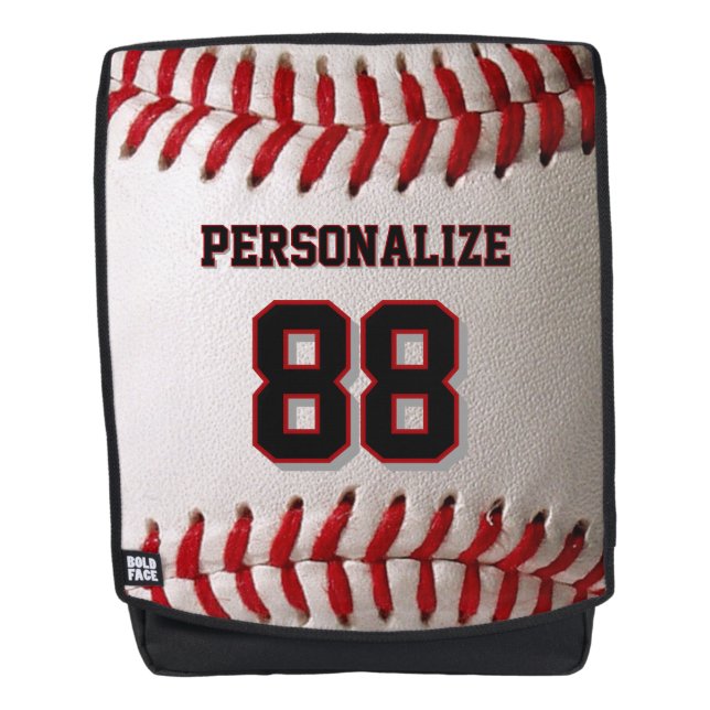 Custom Jersey Number & Name Baseball Player Design Backpack (Front)