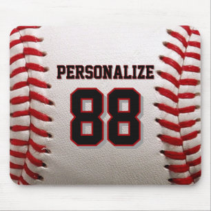 Custom Jersey Number & Name Baseball Player Design Mouse Pad