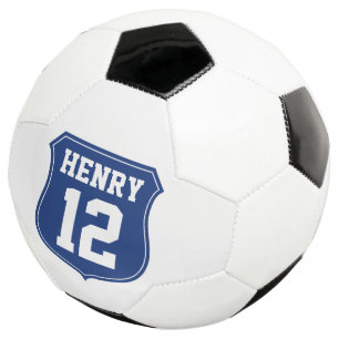 Custom jersey number soccer ball for child athlete