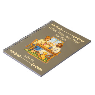 Custom Jesus & Coffee Crayon Art Prayer Journal