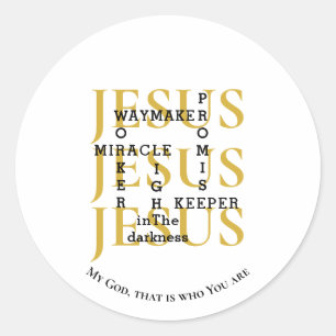 Custom JESUS Waymaker Christian Classic Round Sticker