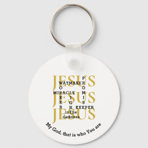 Custom JESUS Waymaker Christian Key Ring