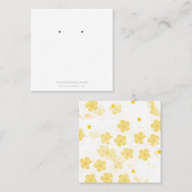 Custom Jewellery Frangipani Earring Display Cards (Front/Back)
