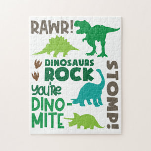 Custom Jigsaw Pre-historic Dinosaur Holiday Fun Jigsaw Puzzle