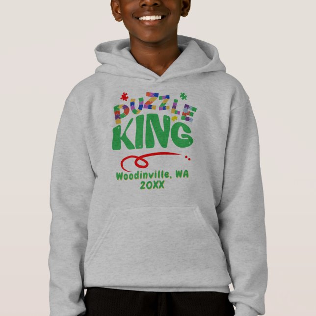 Custom Jigsaw Puzzle King Location Date Name (Front)