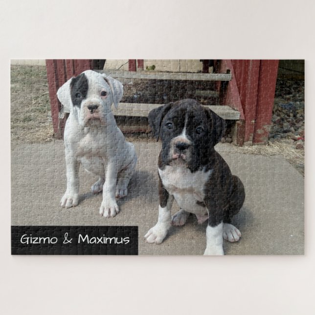 Custom Jigsaw Puzzles- Boxer Puppy Jigsaw Puzzle (Horizontal)