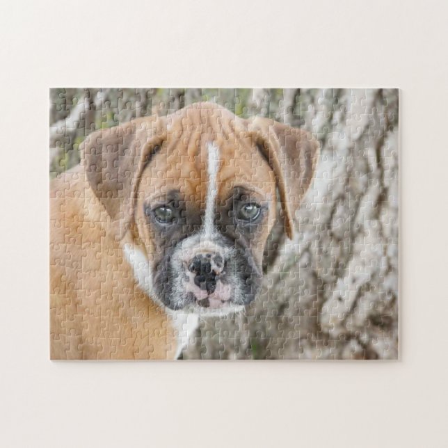 Custom Jigsaw Puzzles- Cute Fawn Boxer Puppy Puzzle (Horizontal)