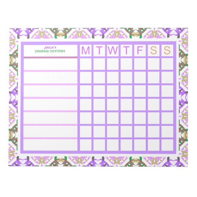 Custom Jolly Christmas ADHD Girls Womens Planner Notepad (Front)