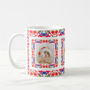 Custom Jolly Christmas Pattern Photo Picture Tea Coffee Mug