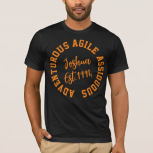 Custom "Joshua Adventurous Agile Assiduous" Black T-Shirt