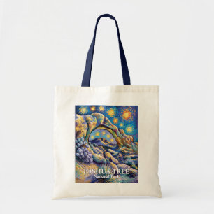 Custom Joshua Tree Arch Rock Starry Night Colorful Tote Bag