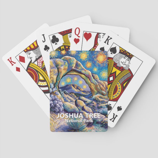 Custom Joshua Tree Arch Rock Starry Night Colourfu Playing Cards (Back)