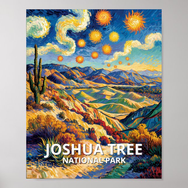 Custom Joshua Tree Keys View Van Gogh Landscape Poster (Front)