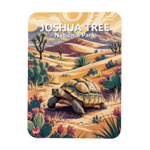 Custom Joshua Tree Tortoise Retro Desert Landscape Magnet