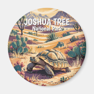 Custom Joshua Tree Tortoise Retro Desert Landscape Magnet