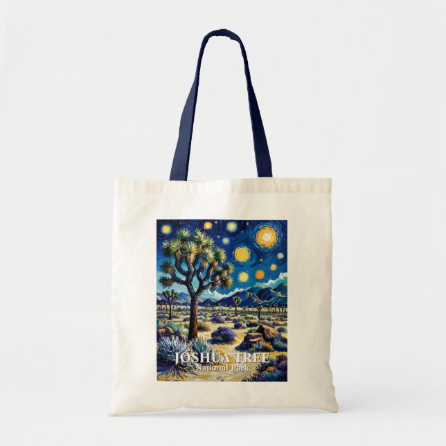 Custom Joshua Tree Van Gogh Starry Night Modern Tote Bag (Front)