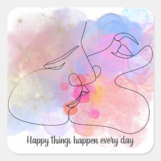 custom-Joyful Embrace - Inspirational Quote Square Sticker