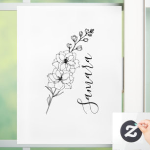 Custom July Delphinium Birth Flower Gift for Birth