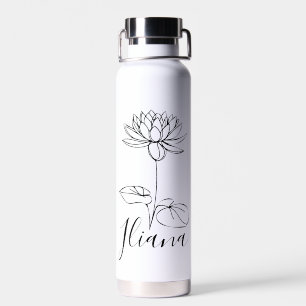 Custom July Water Lily Birth Flower Gift for Birth Bottle
