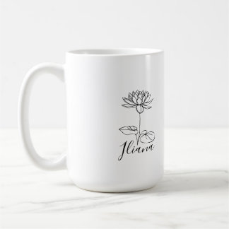Custom July Water Lily Birth Flower Gift for Birth Coffee Mug