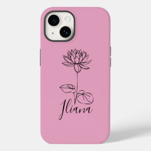 Custom July Water Lily Birth Flower Gift for Birth iPhone 14 Case