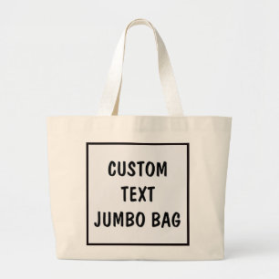 Custom Jumbo Canvas Tote Bag Personalise Message