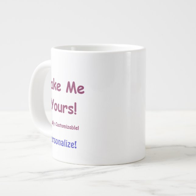 Custom Jumbo Ceramic Mug to Personalise 20oz (Front Left)