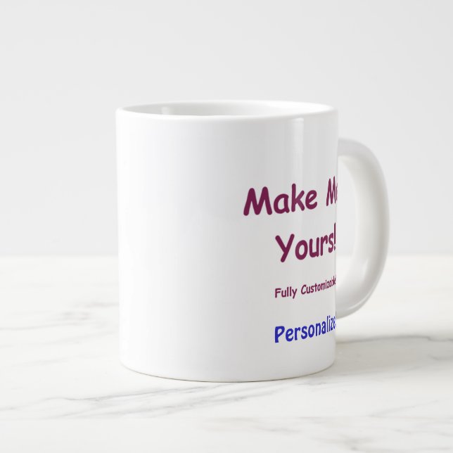 Custom Jumbo Ceramic Mug to Personalise 20oz (Front Right)