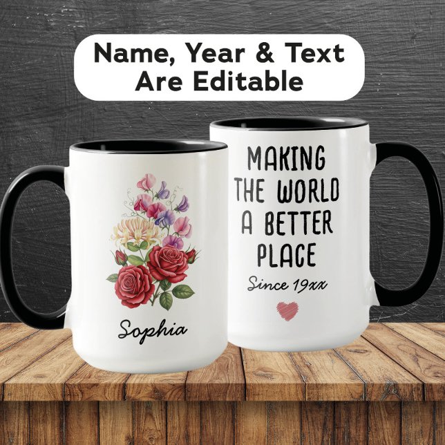 Custom June Birth Flower - Personalised Name Mug (Creator Uploaded)