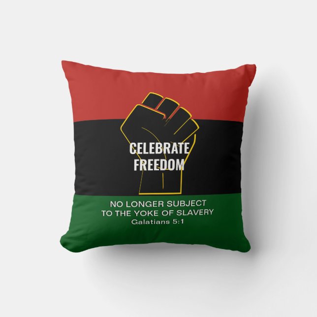 Custom Juneteeth CELEBRATE FREEDOM Cushion (Front)