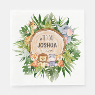 Custom Jungle Animals Party Paper Napkin